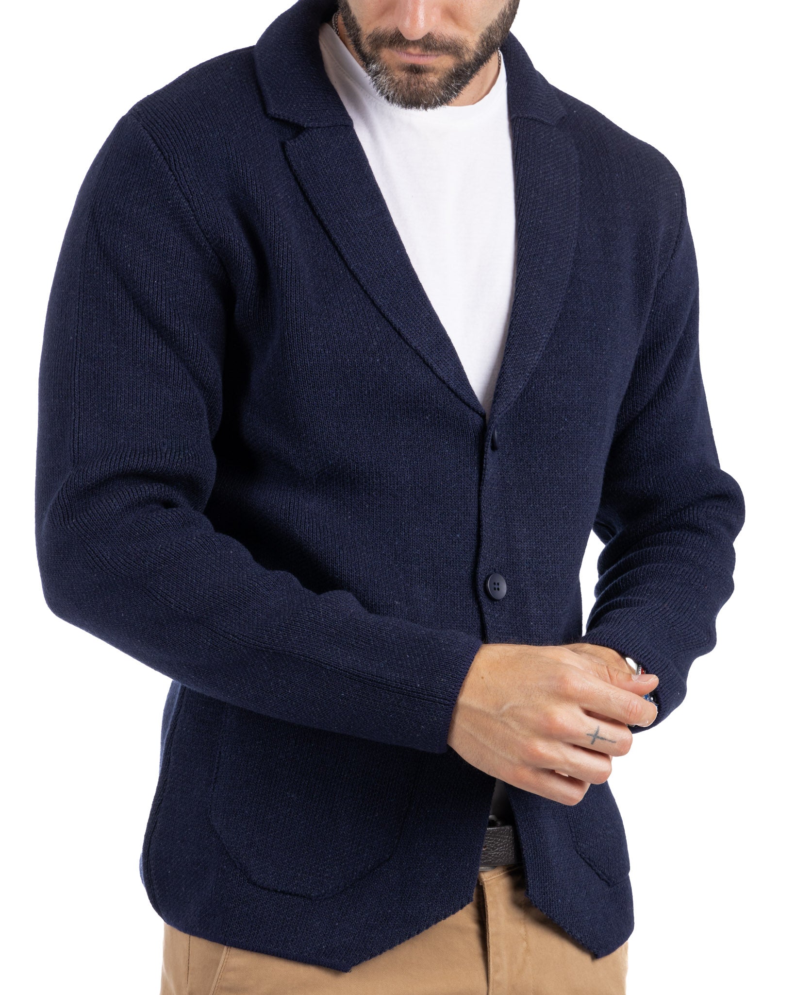 Laurent - blue knitted cardigan