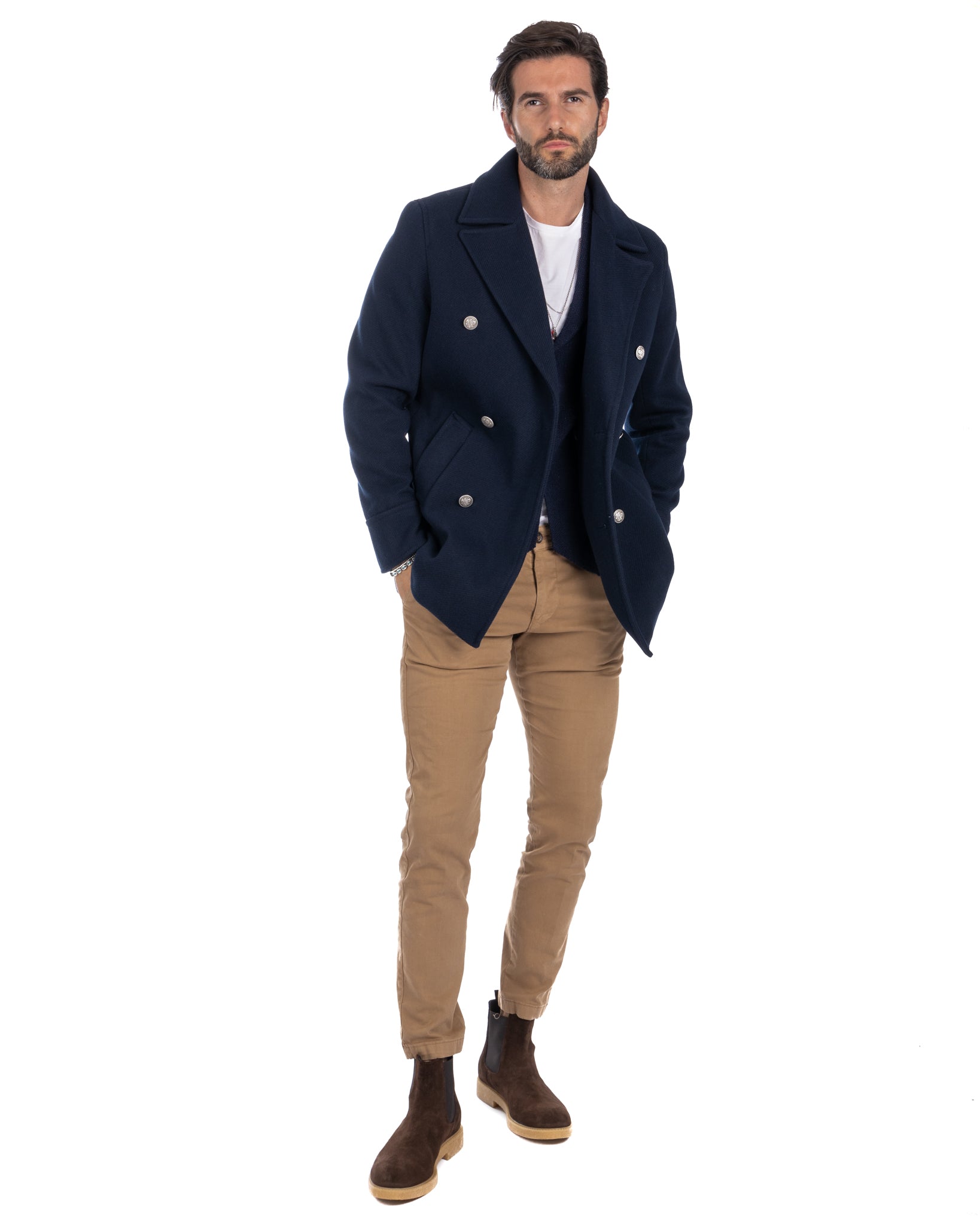 David - blue 3/4 coat