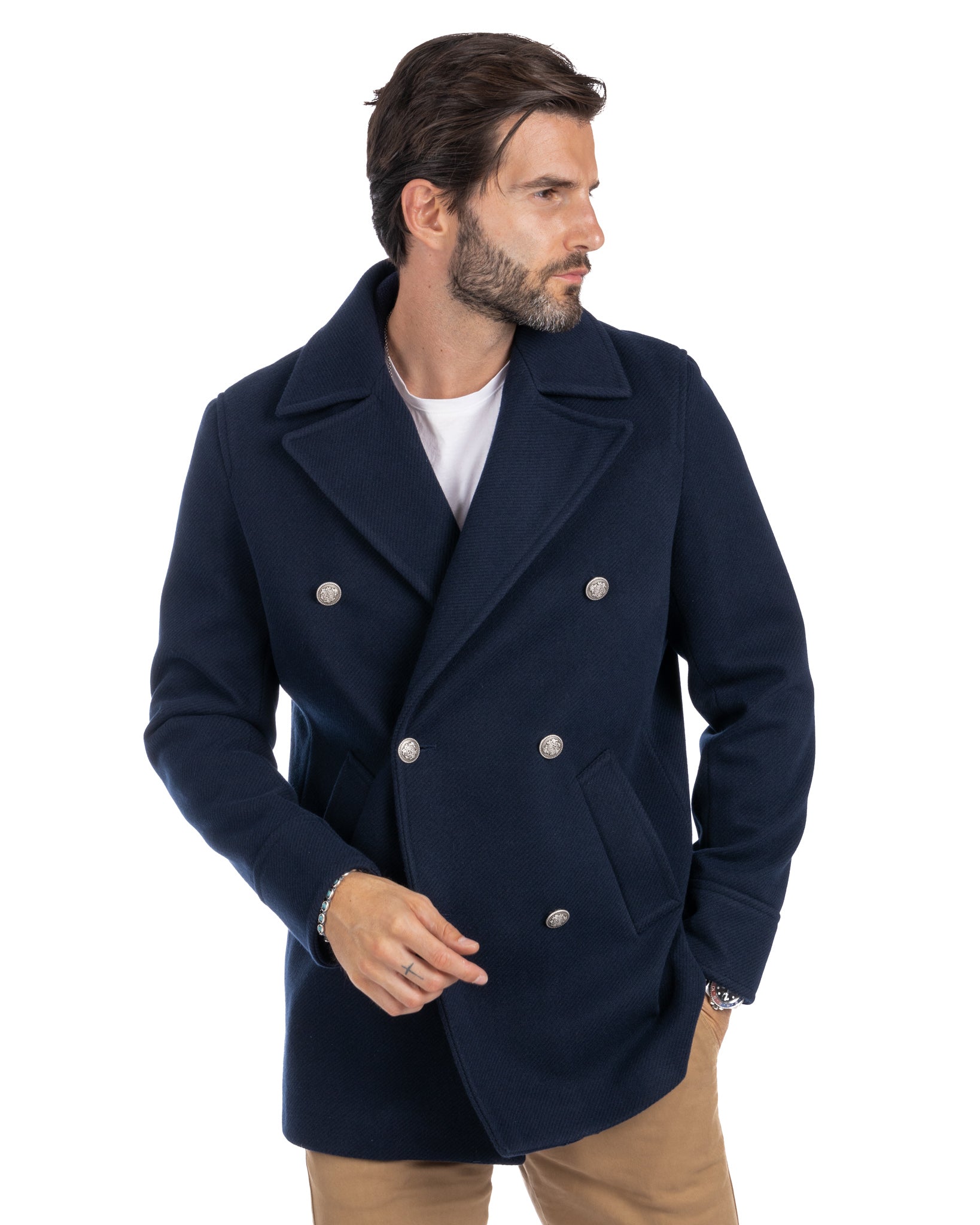 David - cappotto 3/4 blu