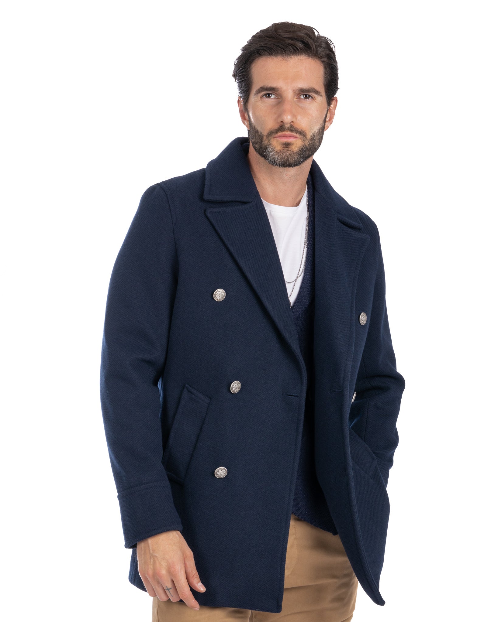 David - cappotto 3/4 blu