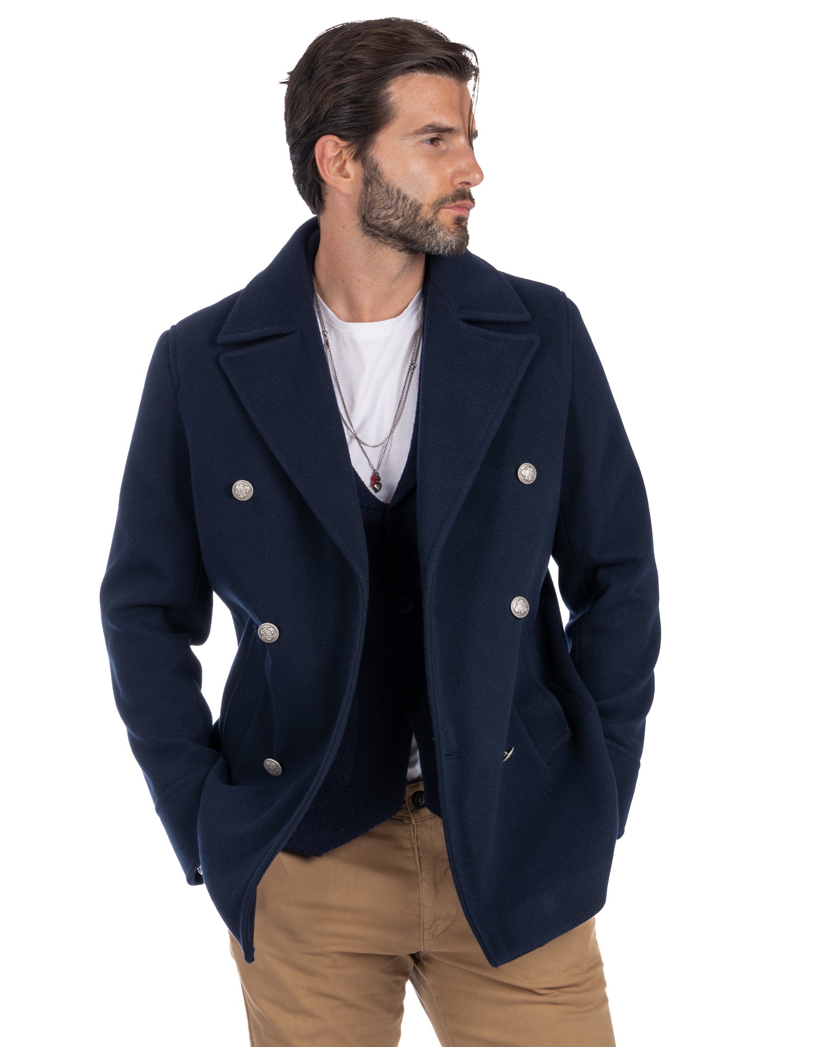 David - manteau 3/4 bleu