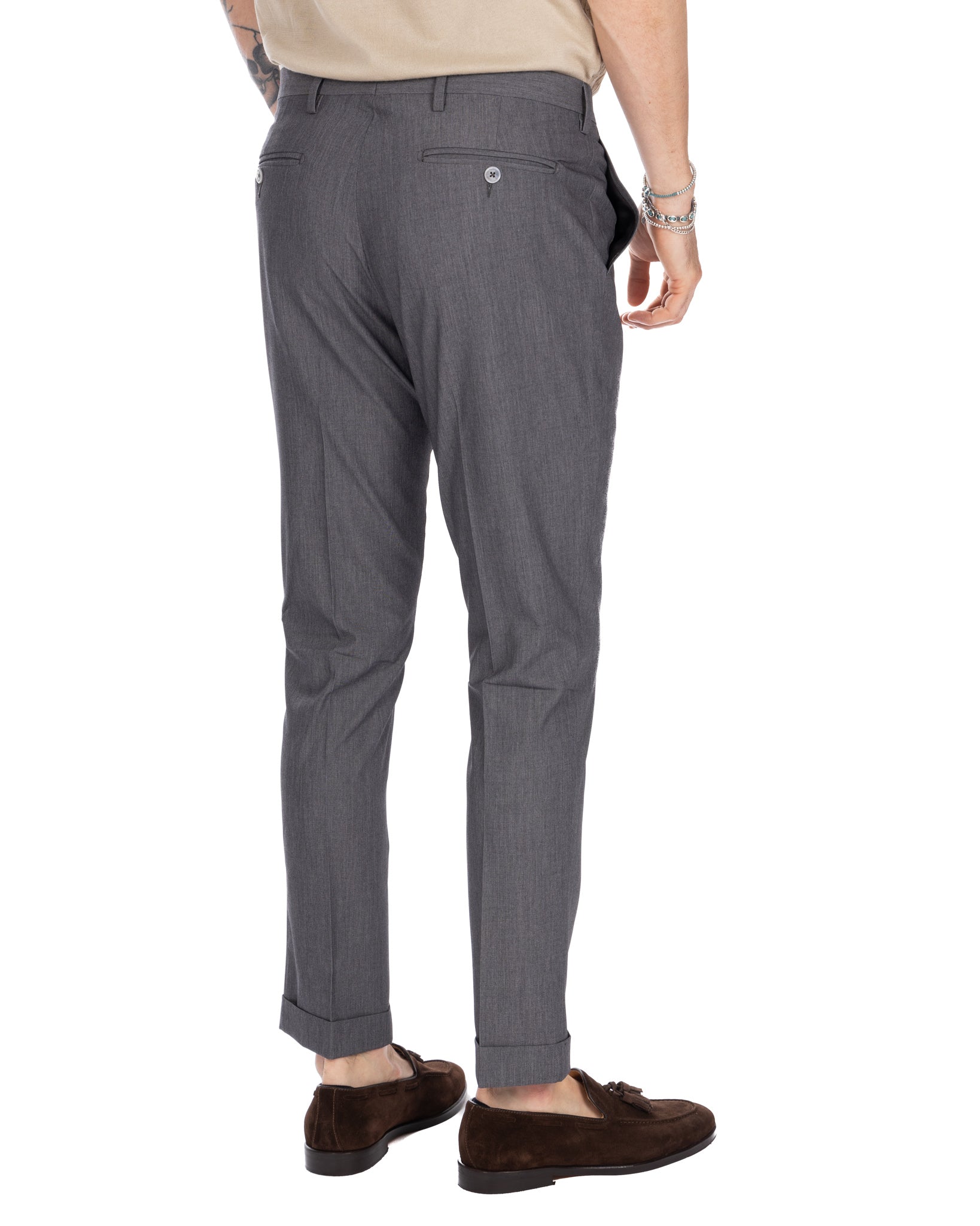 Brema - gray basic trousers