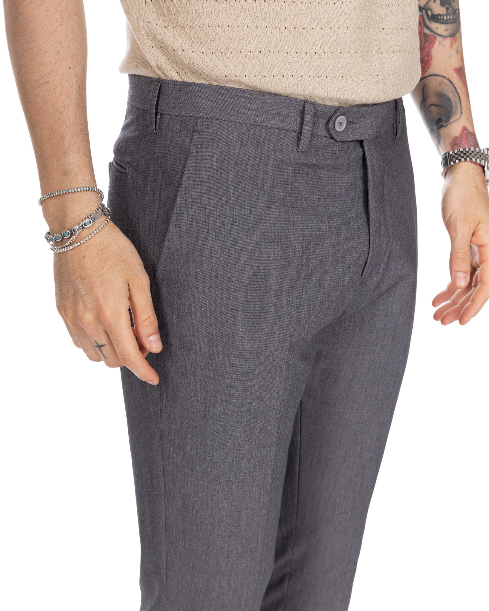 Brema - gray basic trousers