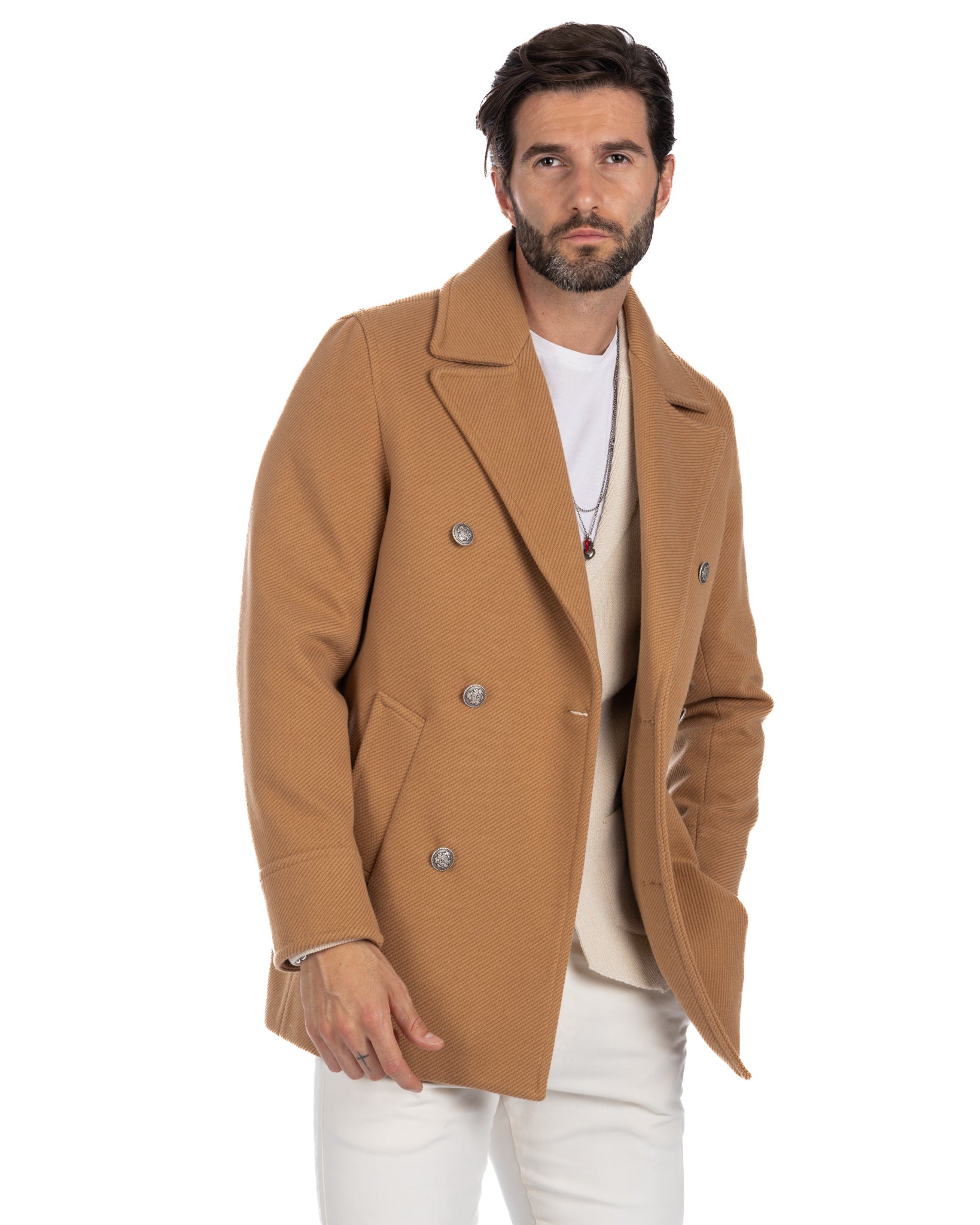 David - manteau 3/4 beige