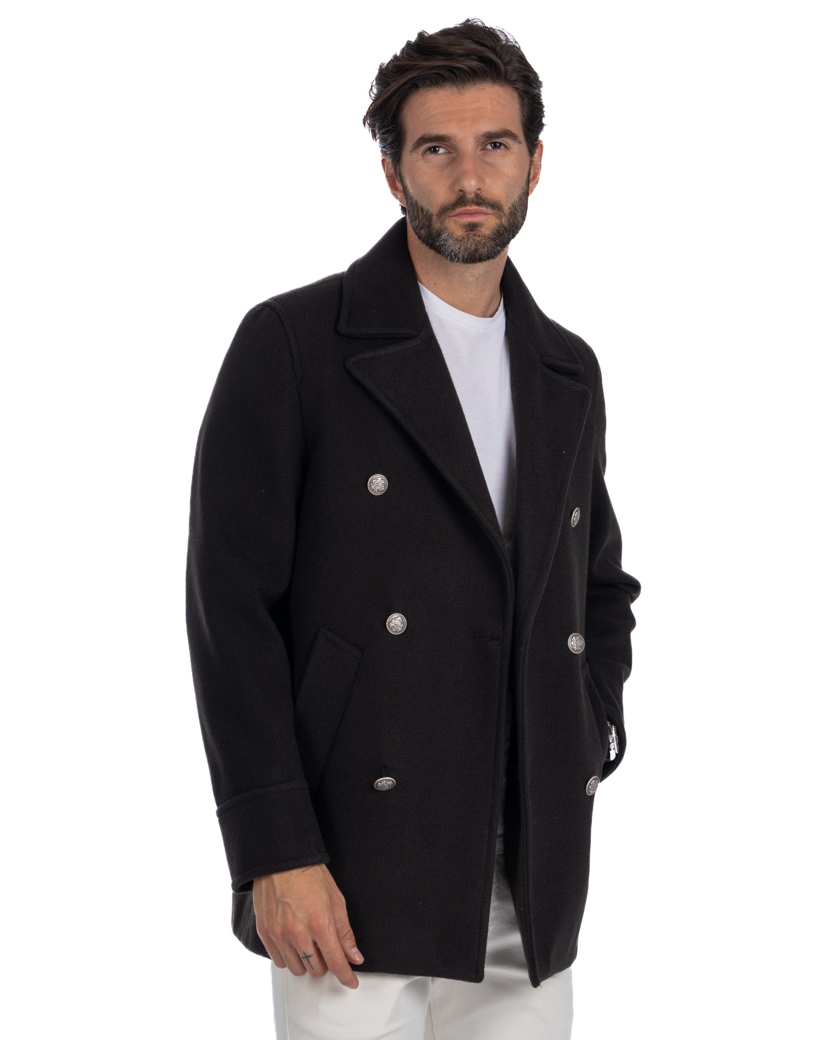 David - cappotto 3/4 nero