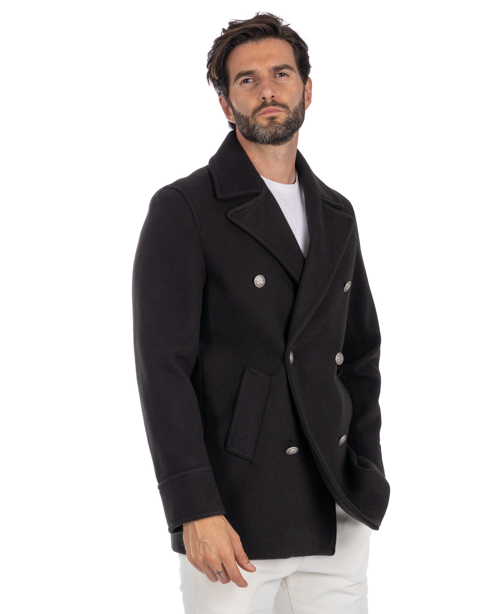 David - cappotto 3/4 nero