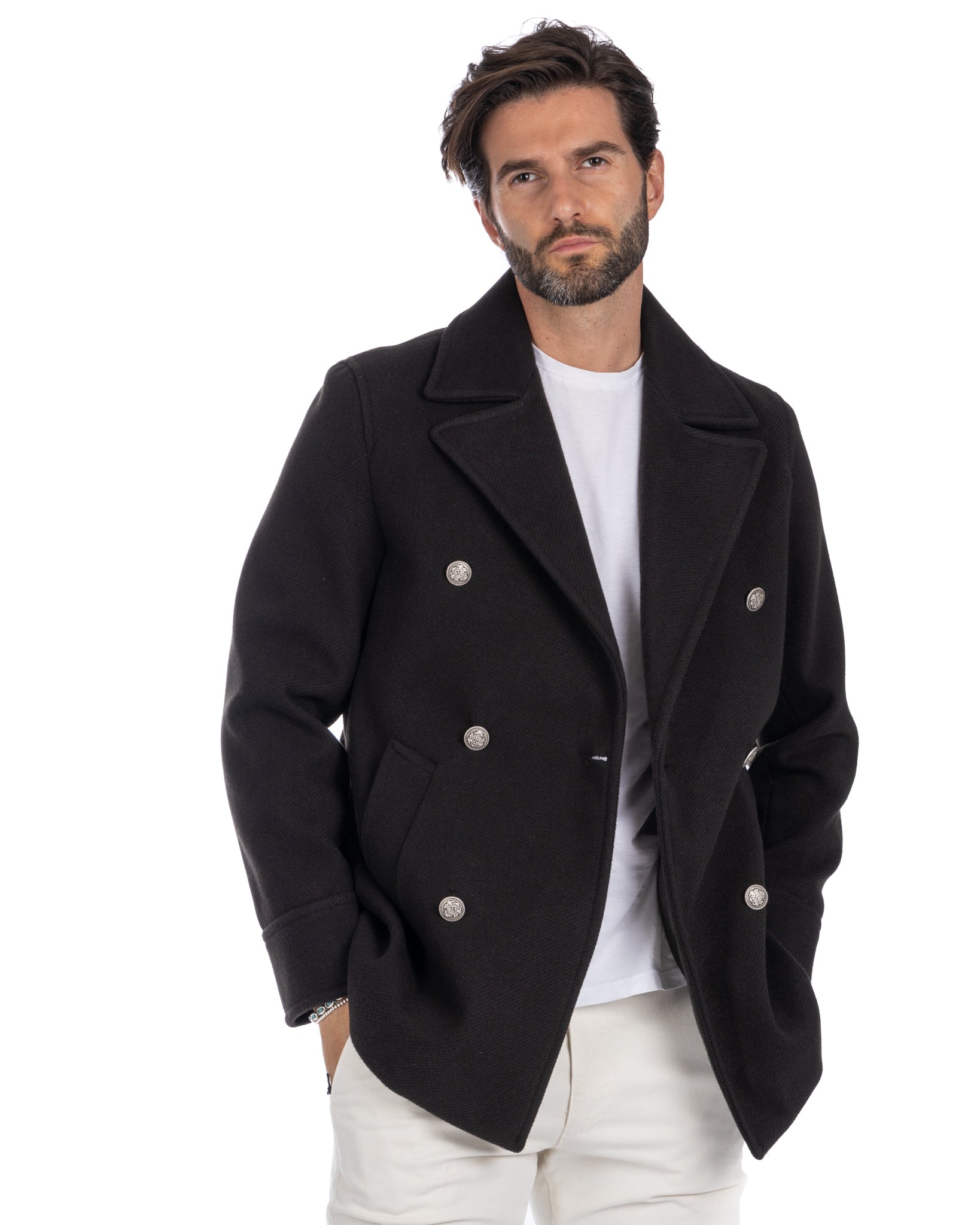 David - cappotto 3/4 nero