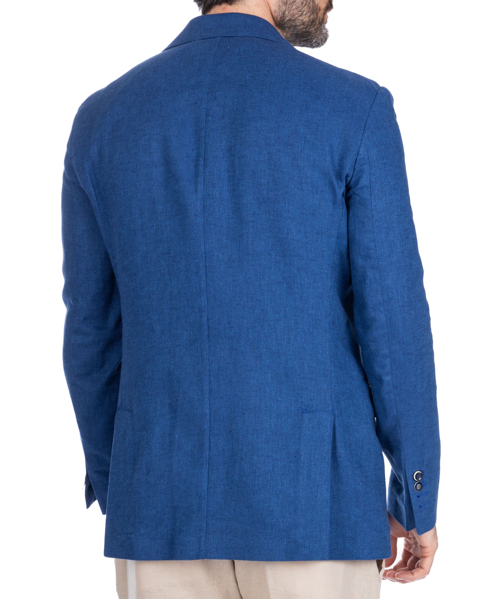 Treia - veste droite à chevrons bleue