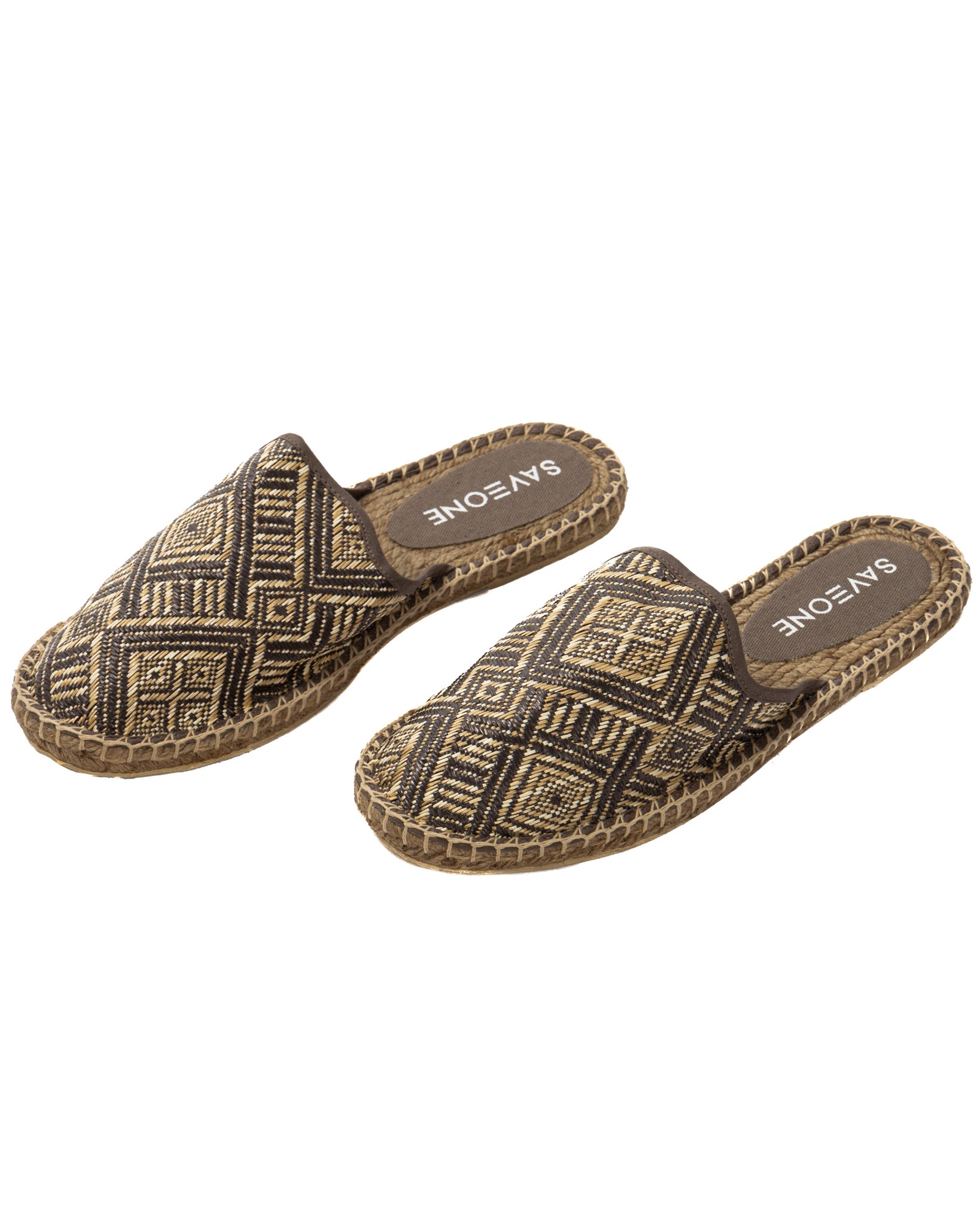 Portofino - mules espadrilles ethniques marron foncé