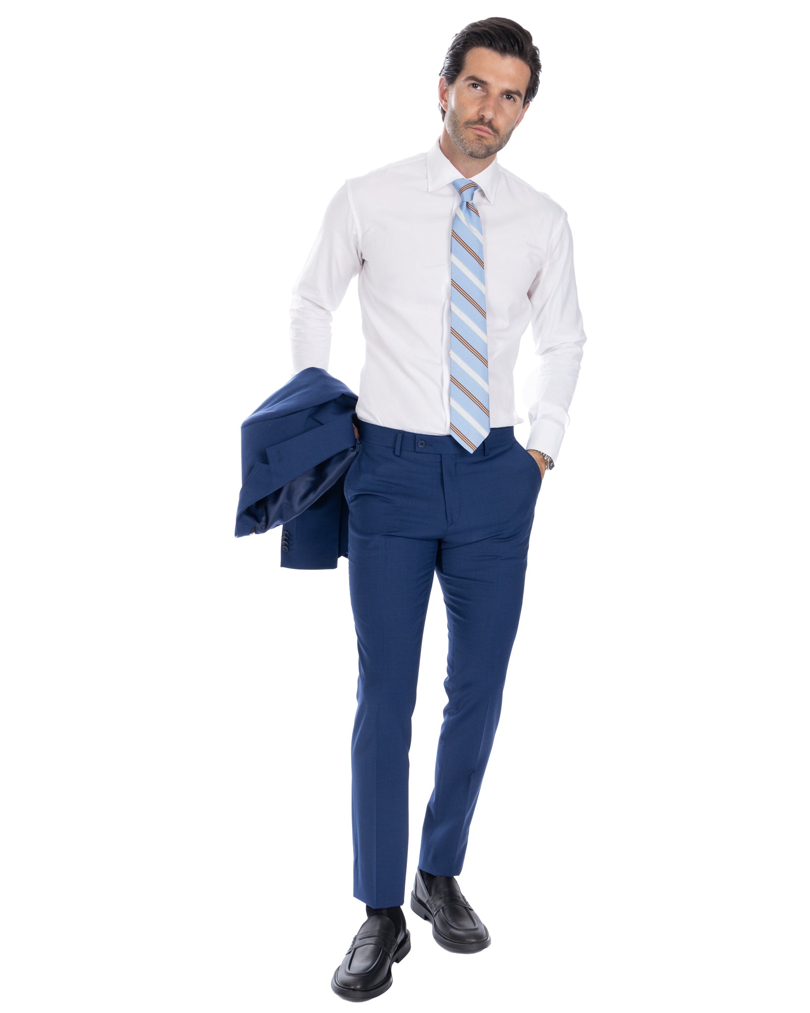 New york - cornflower blue wool single-breasted suit