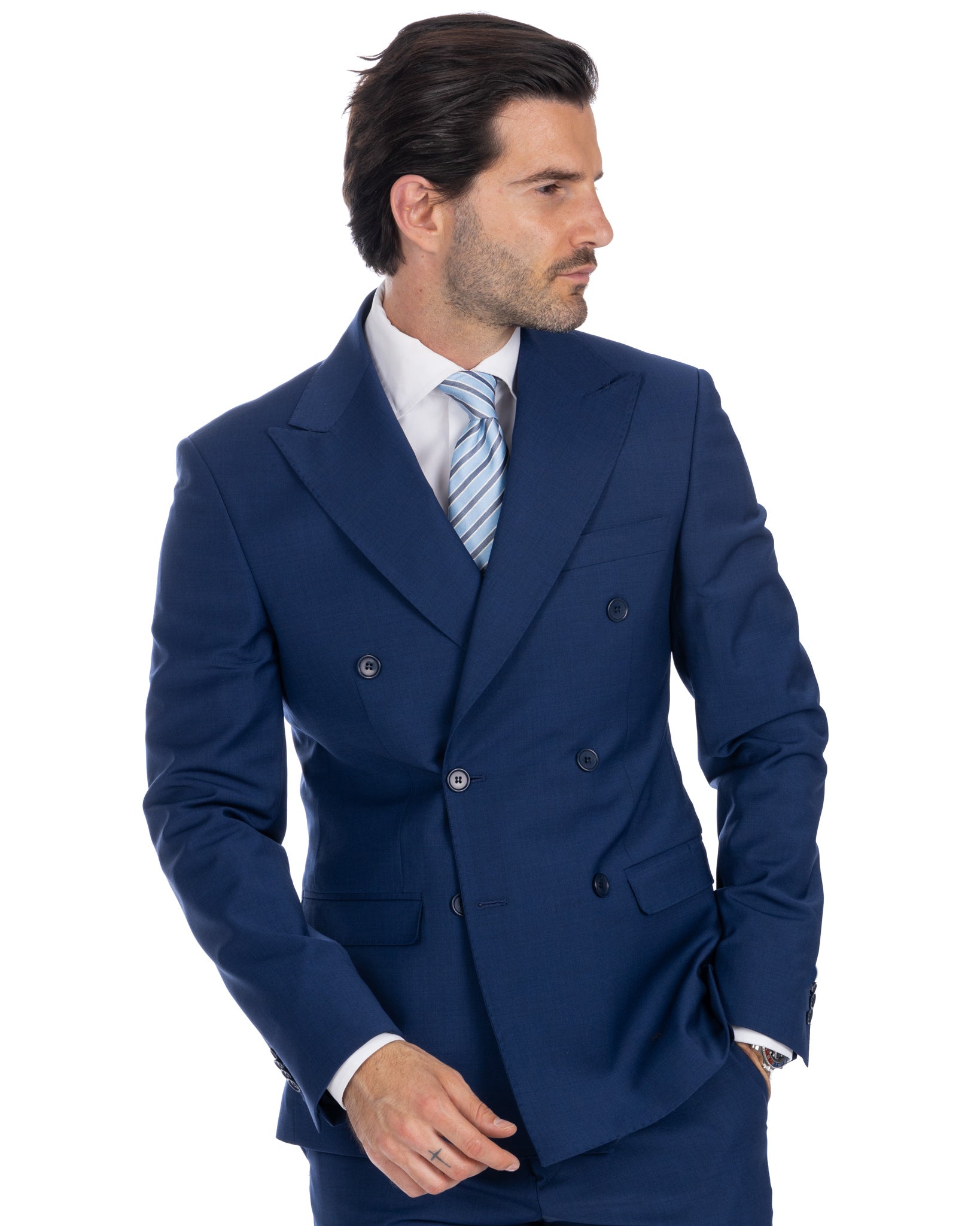 Brooklyn - blue double-breasted wool jacket