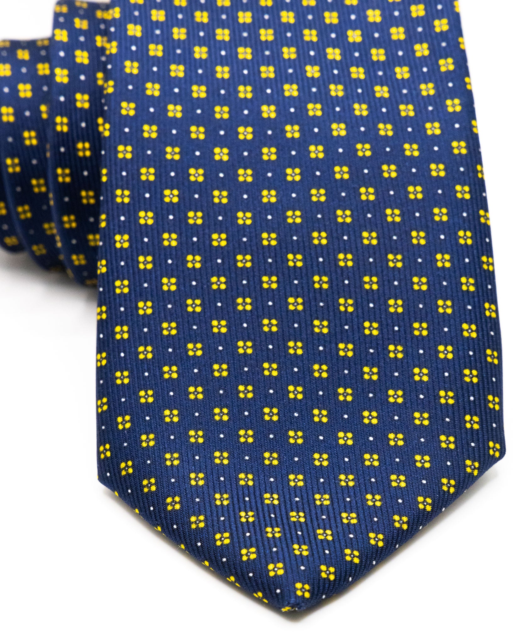 Tie - in blue woven silk