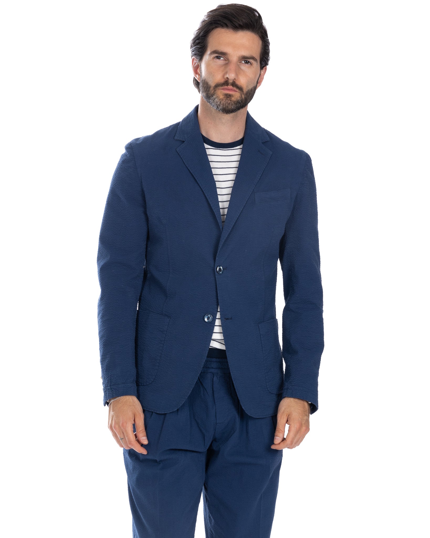 Adro - embossed blue jacket