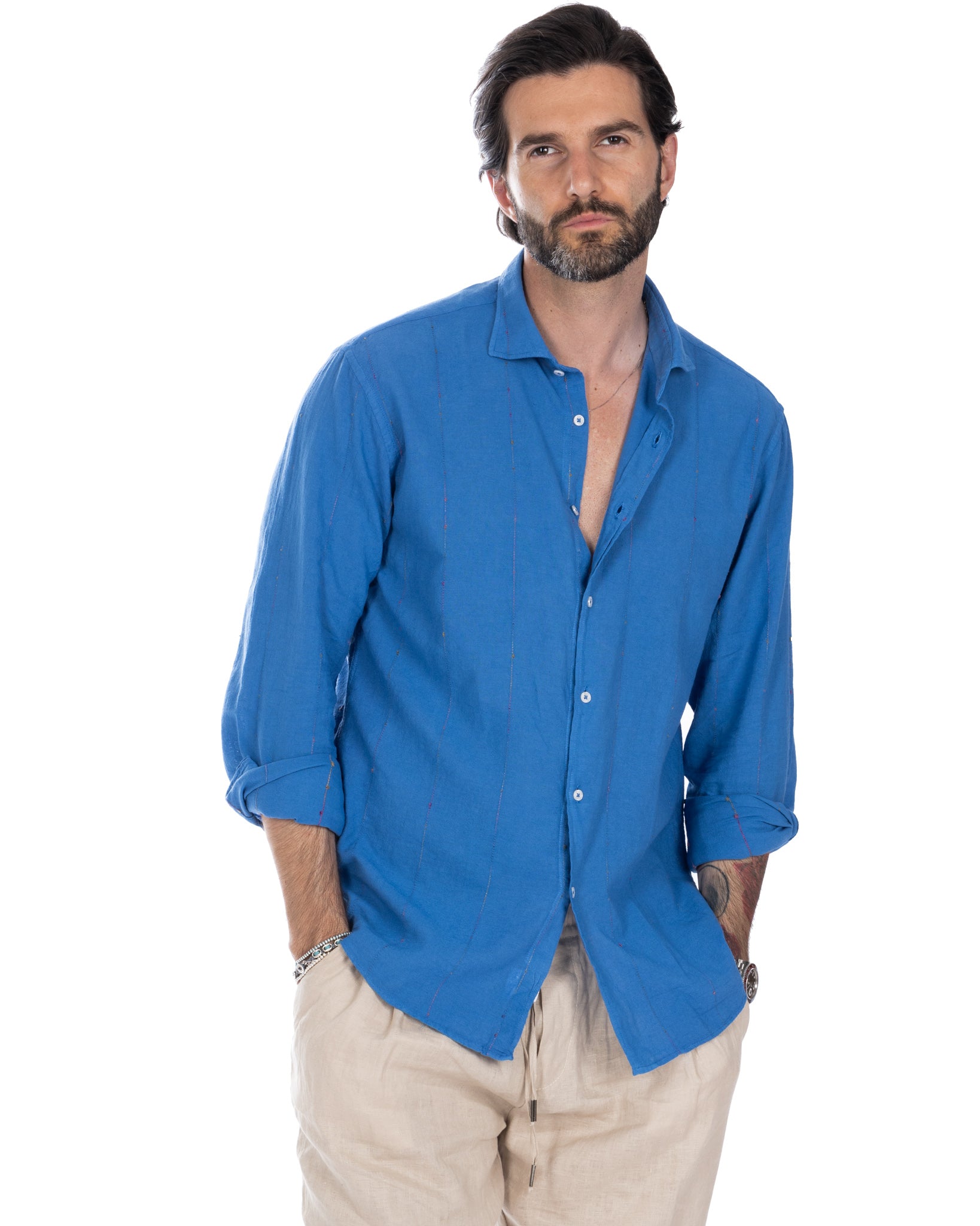 Arcobaleno - camicia royal con ricami