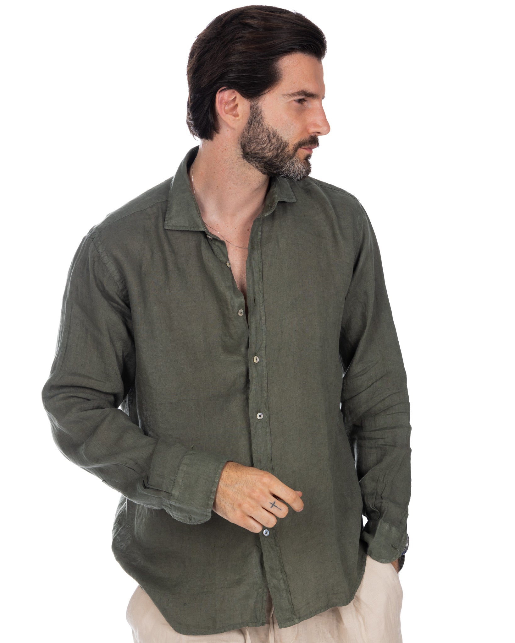 Montecarlo - chemise en pur lin militaire