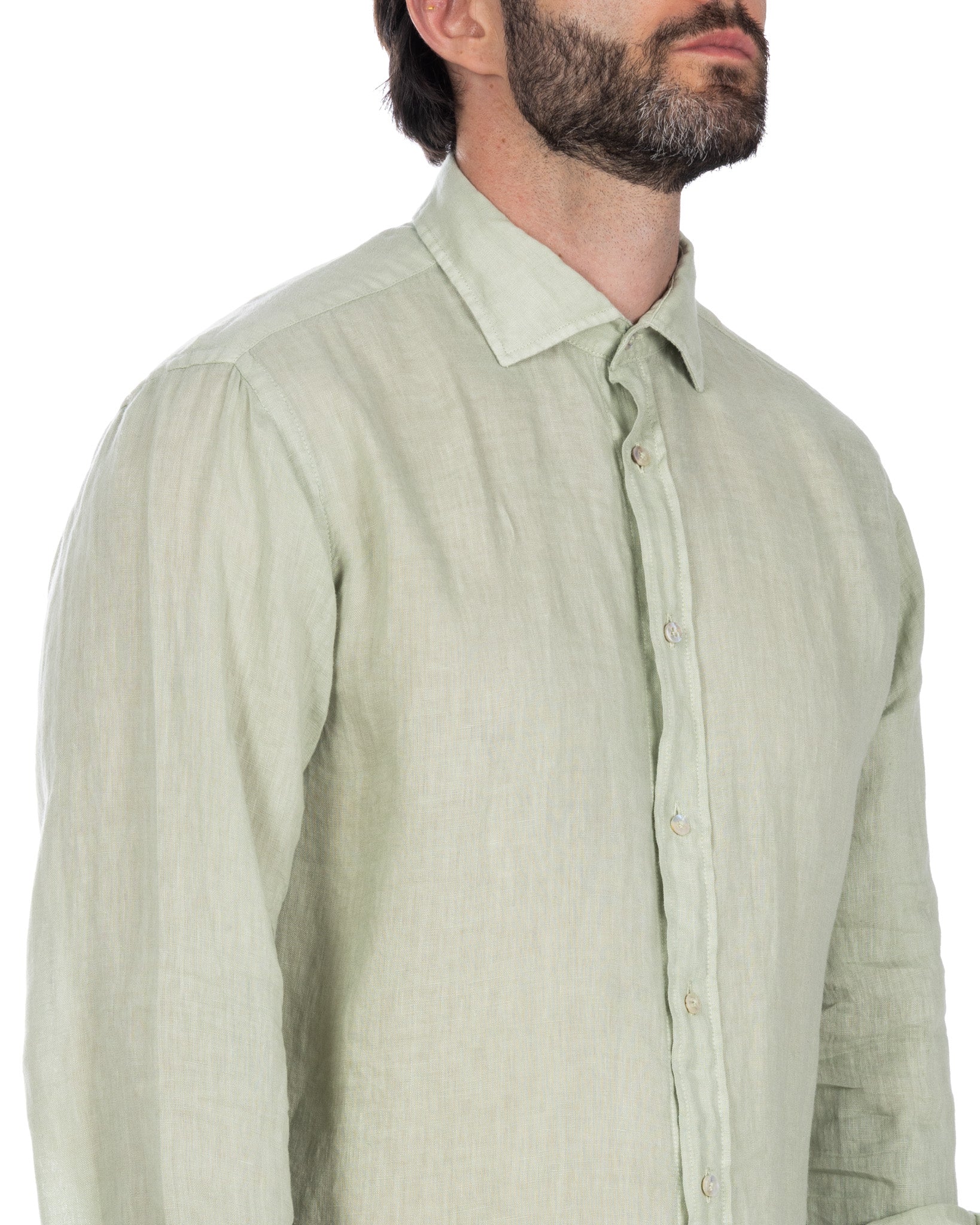 Montecarlo - green pure linen shirt