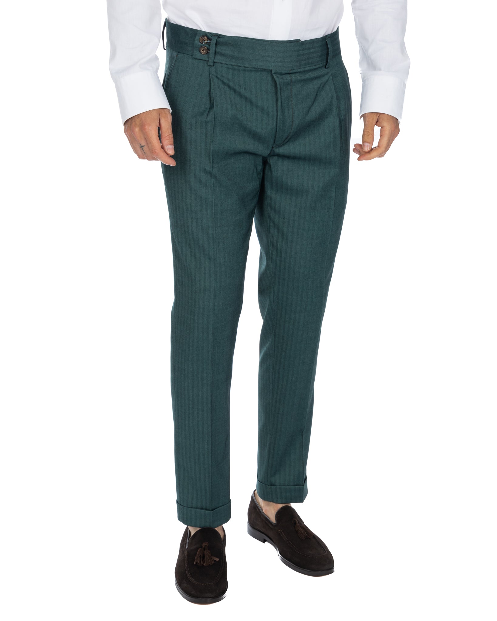 Colonia - green solaro high-waisted trousers