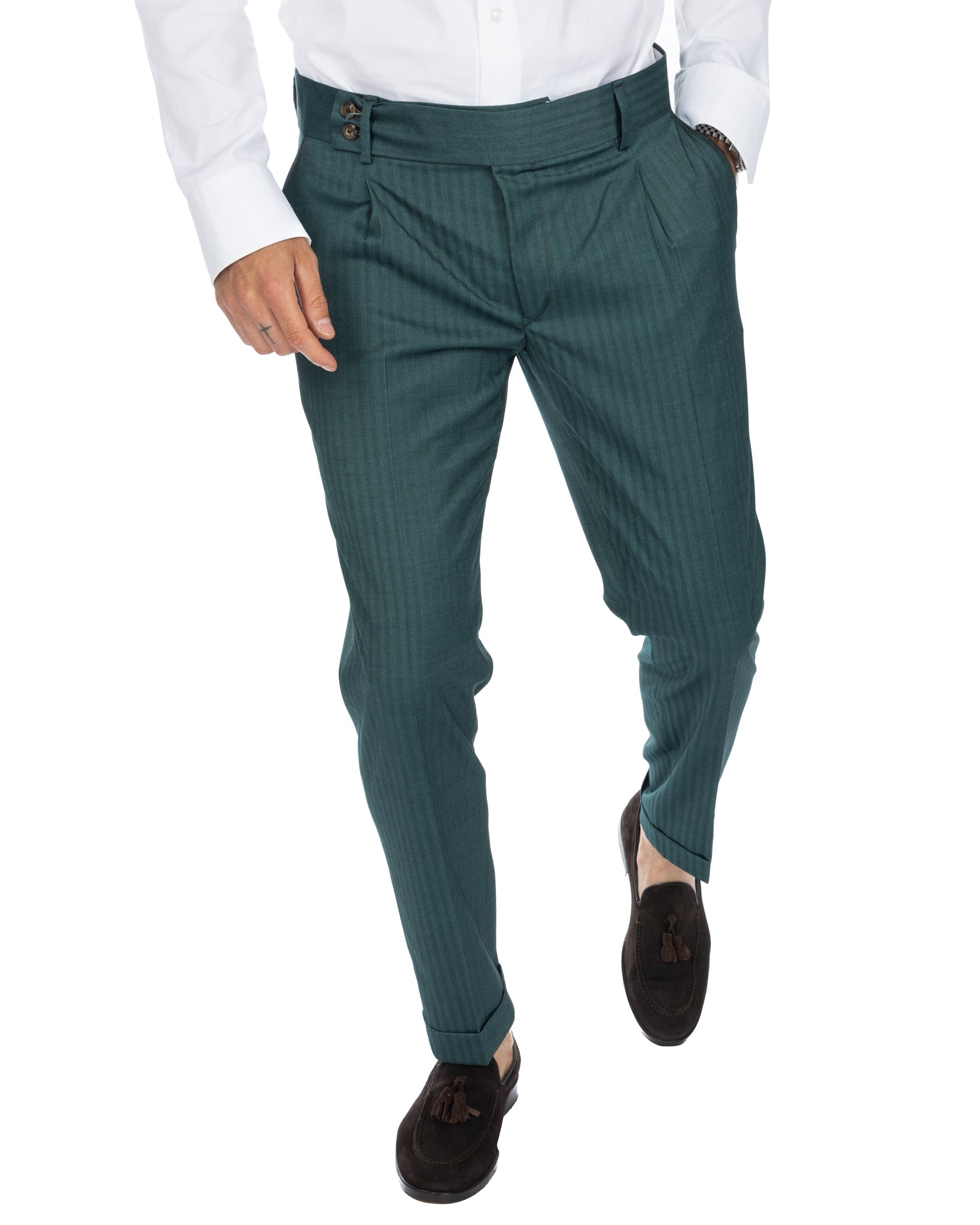 Colonia - green solaro high-waisted trousers