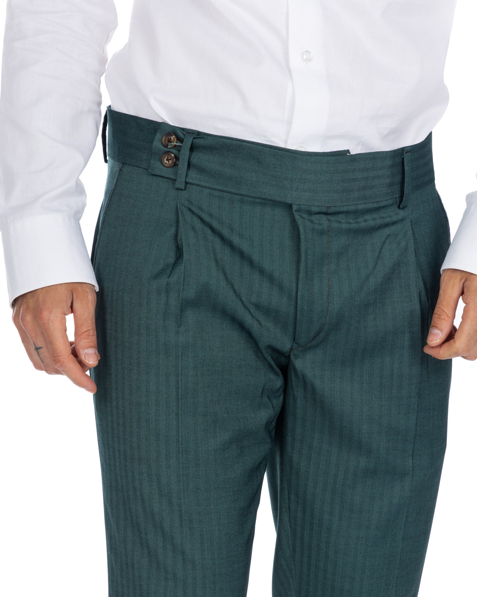 Colonia - green solaro high-waisted trousers