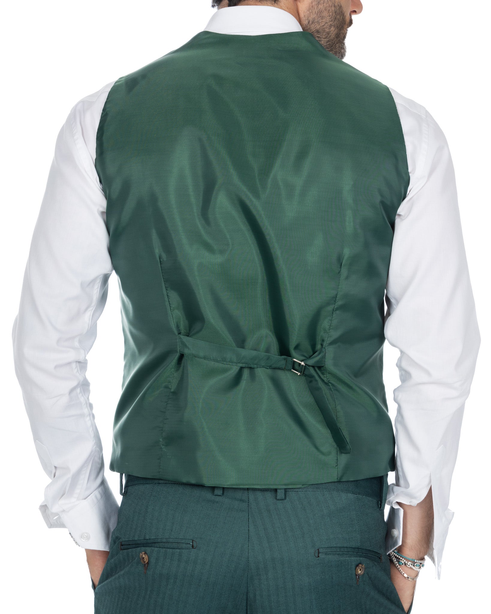 Lyon - green solaro single-breasted waistcoat