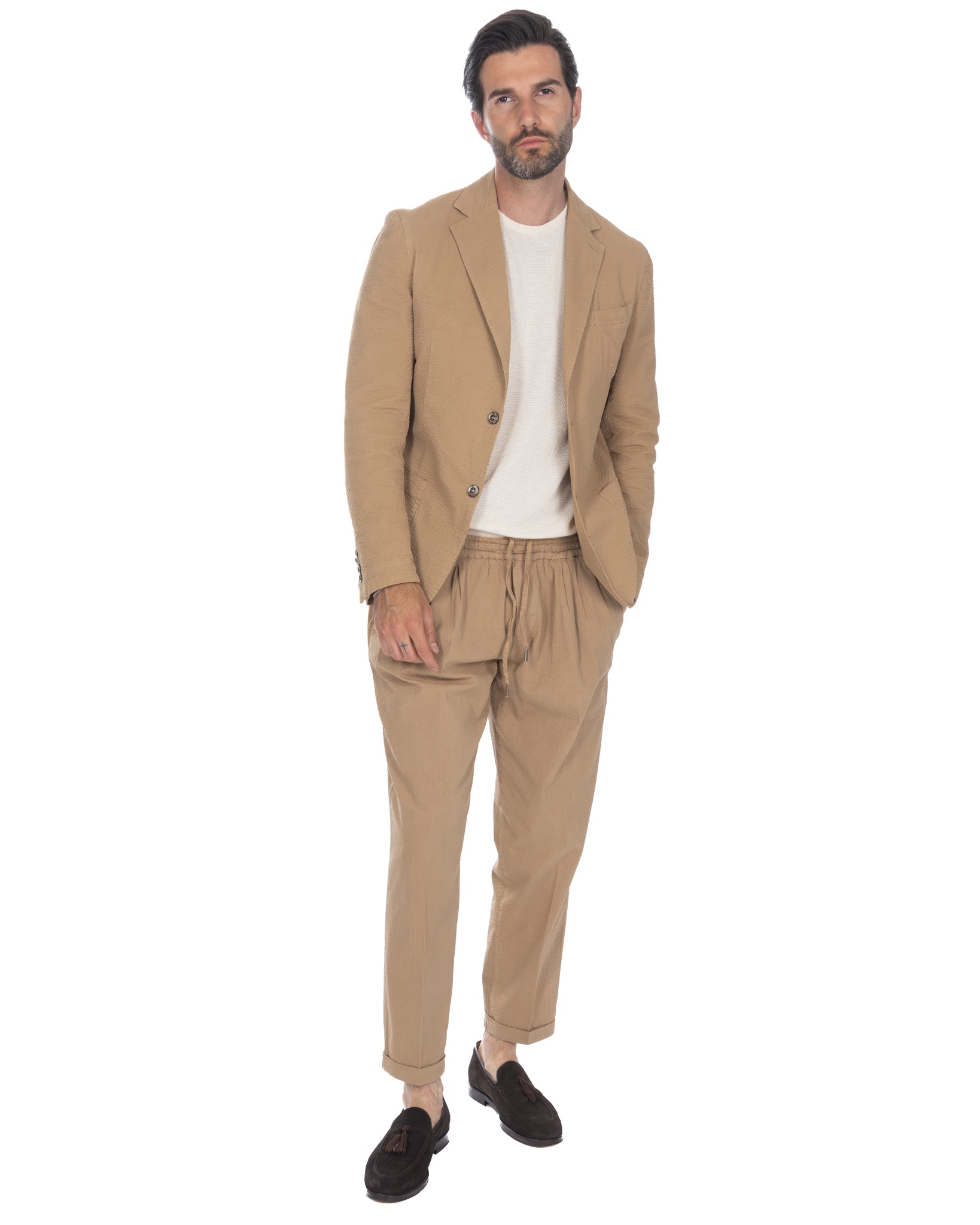 Adro - embossed camel jacket