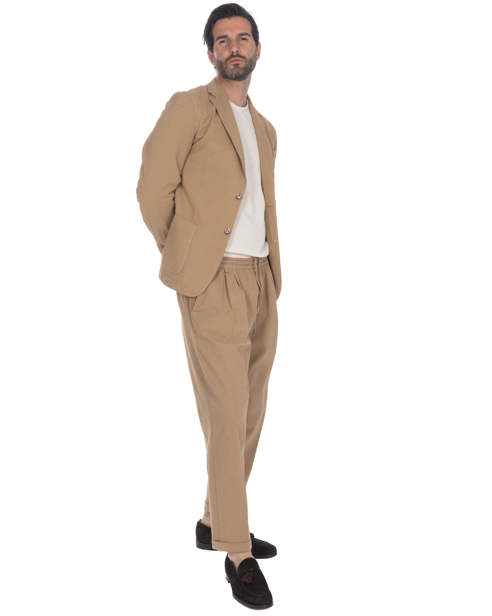 Liam - pantalon gaufré camel