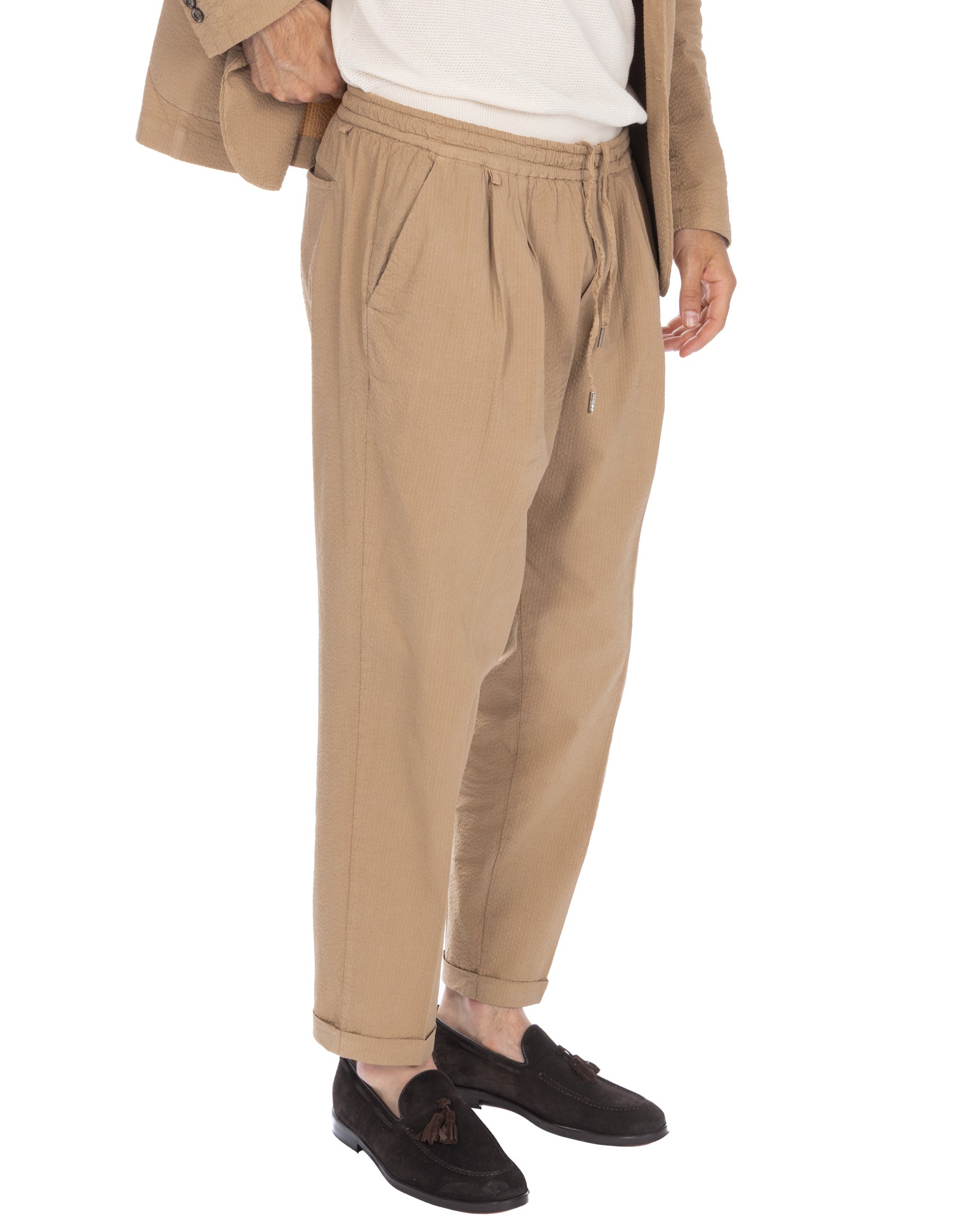 Liam - pantalon gaufré camel