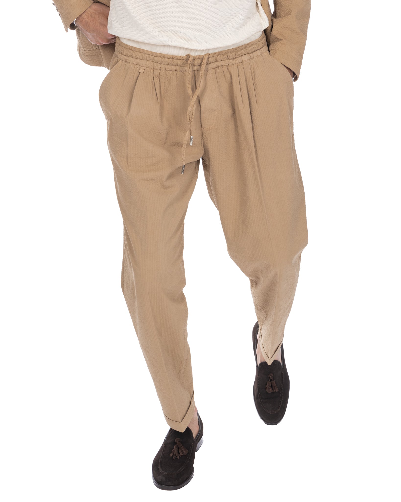 Liam - pantalon gaufré camel