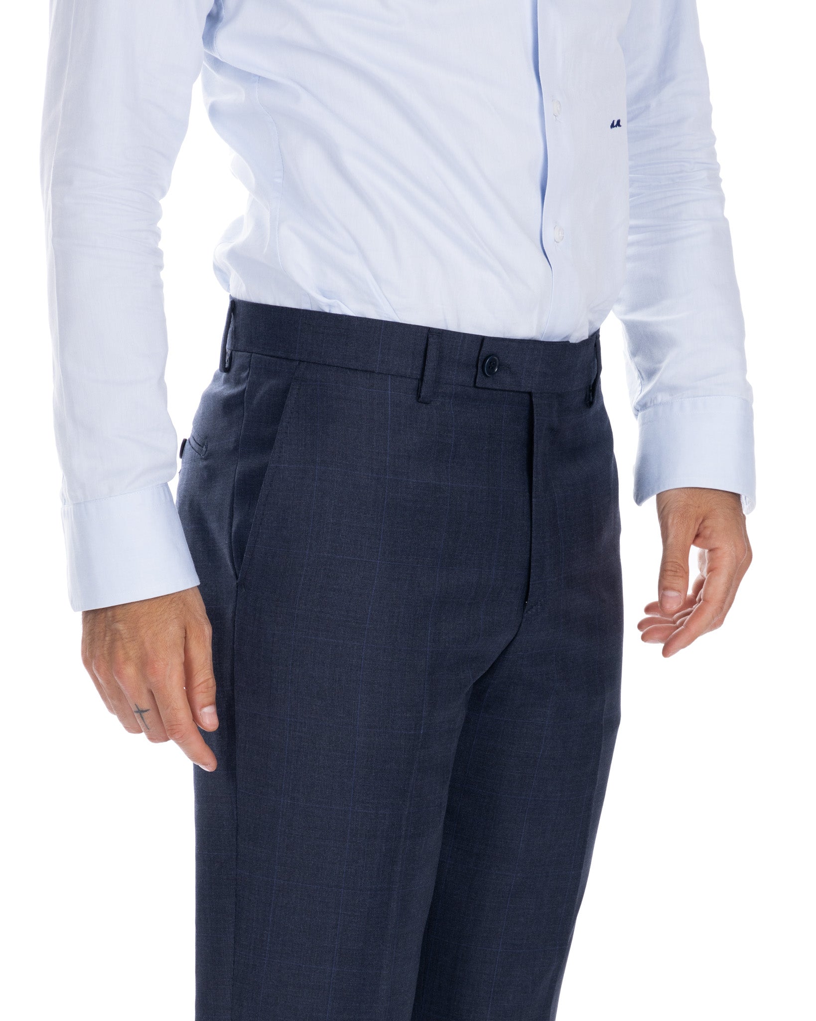 Single-breasted blue square suit - Reda