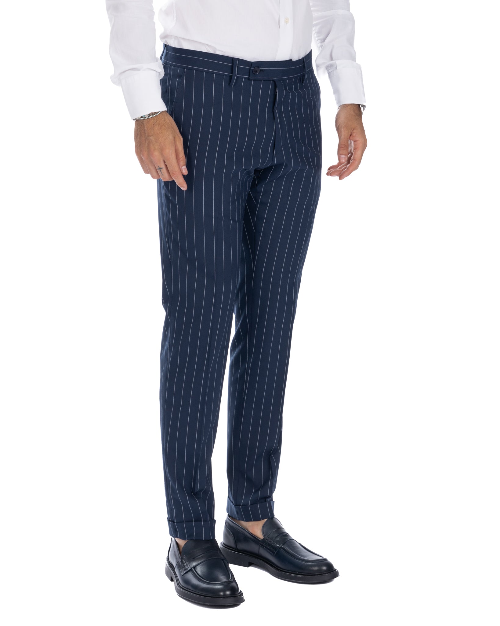 Lille - blue pinstripe single-breasted suit