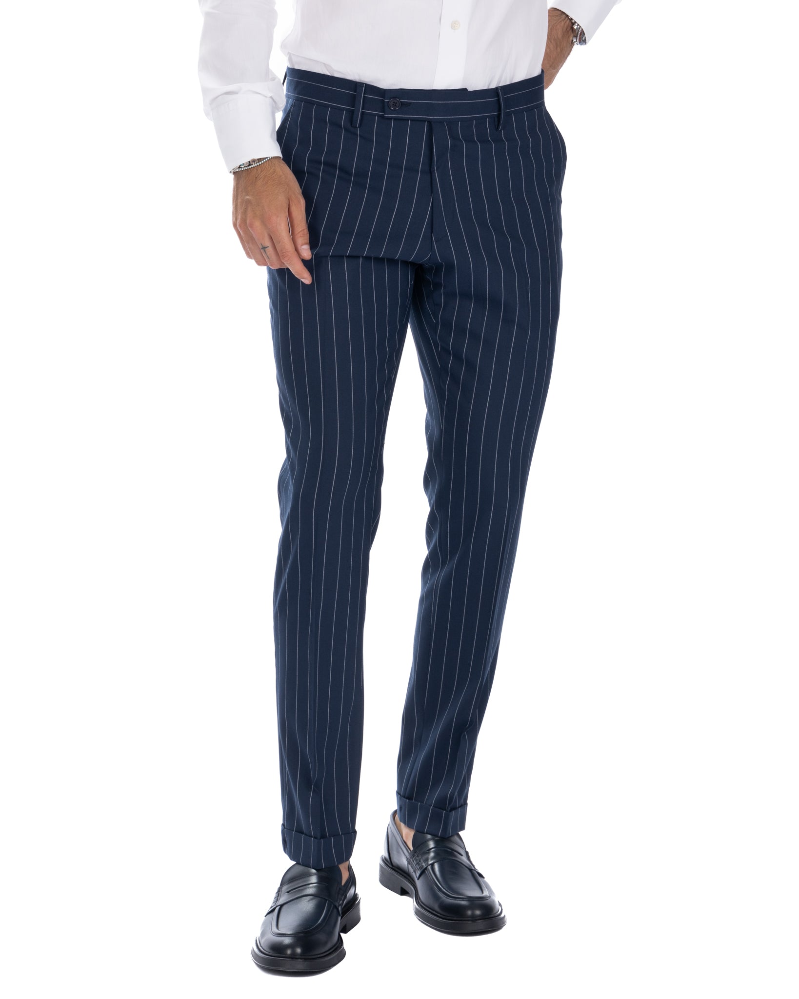 Lille - blue pinstripe single-breasted suit