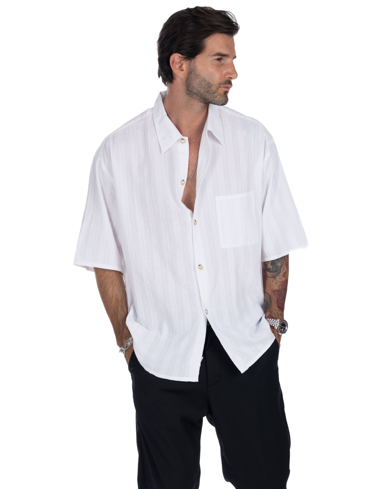 Martinique - white oversized lace shirt