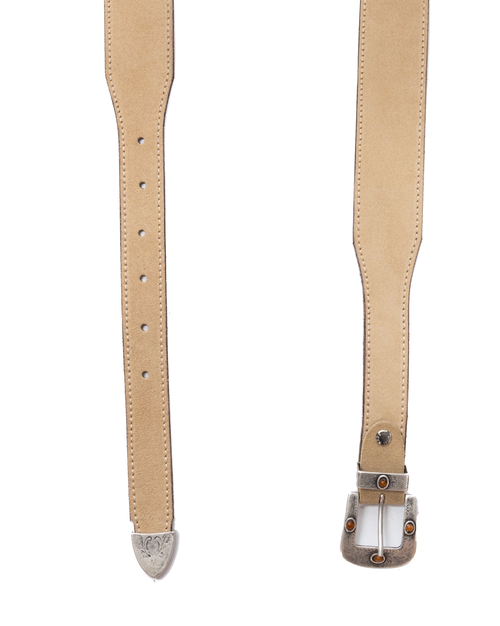 Quirico - beige suede jewel belt