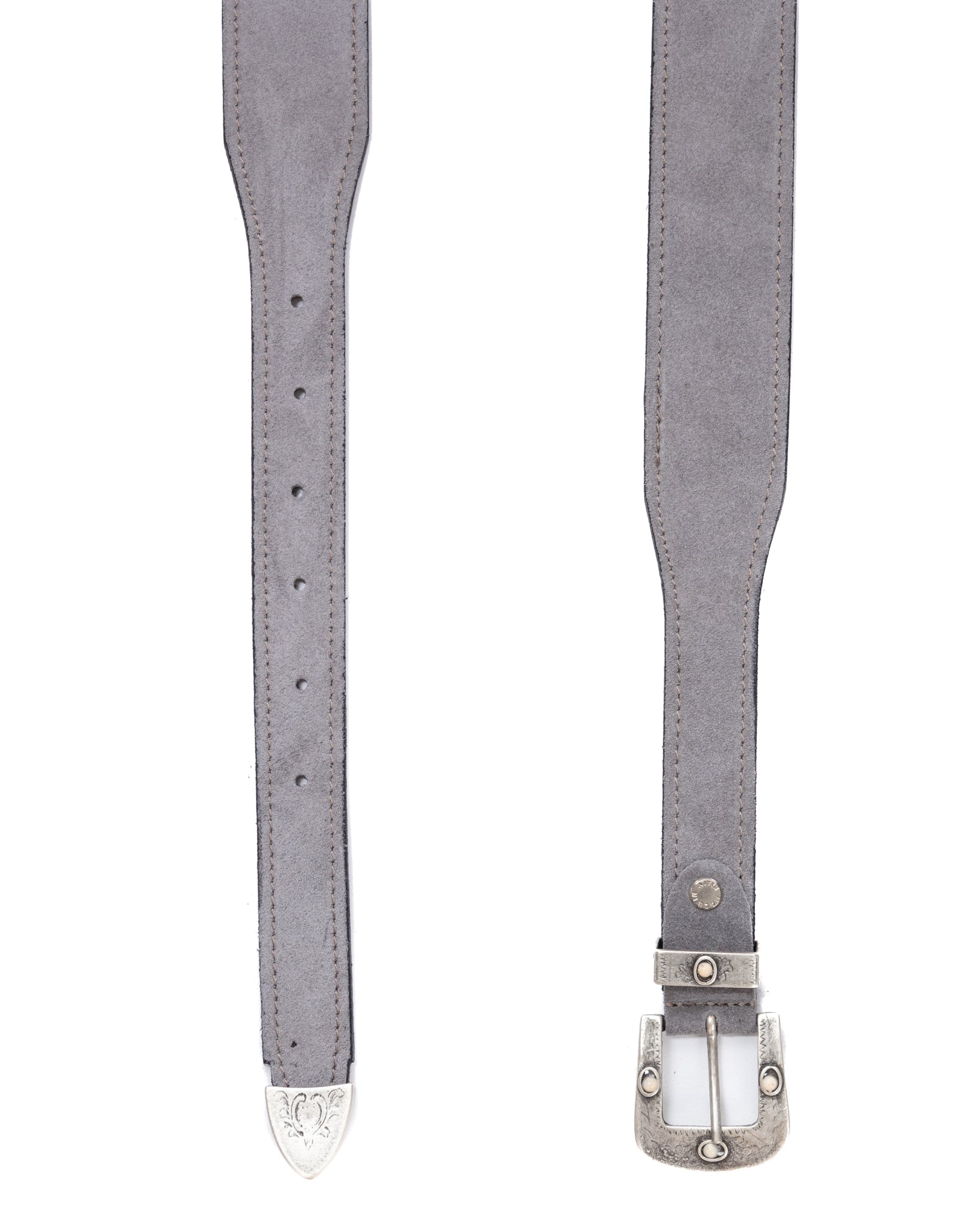 Quirico - grey suede jewel belt