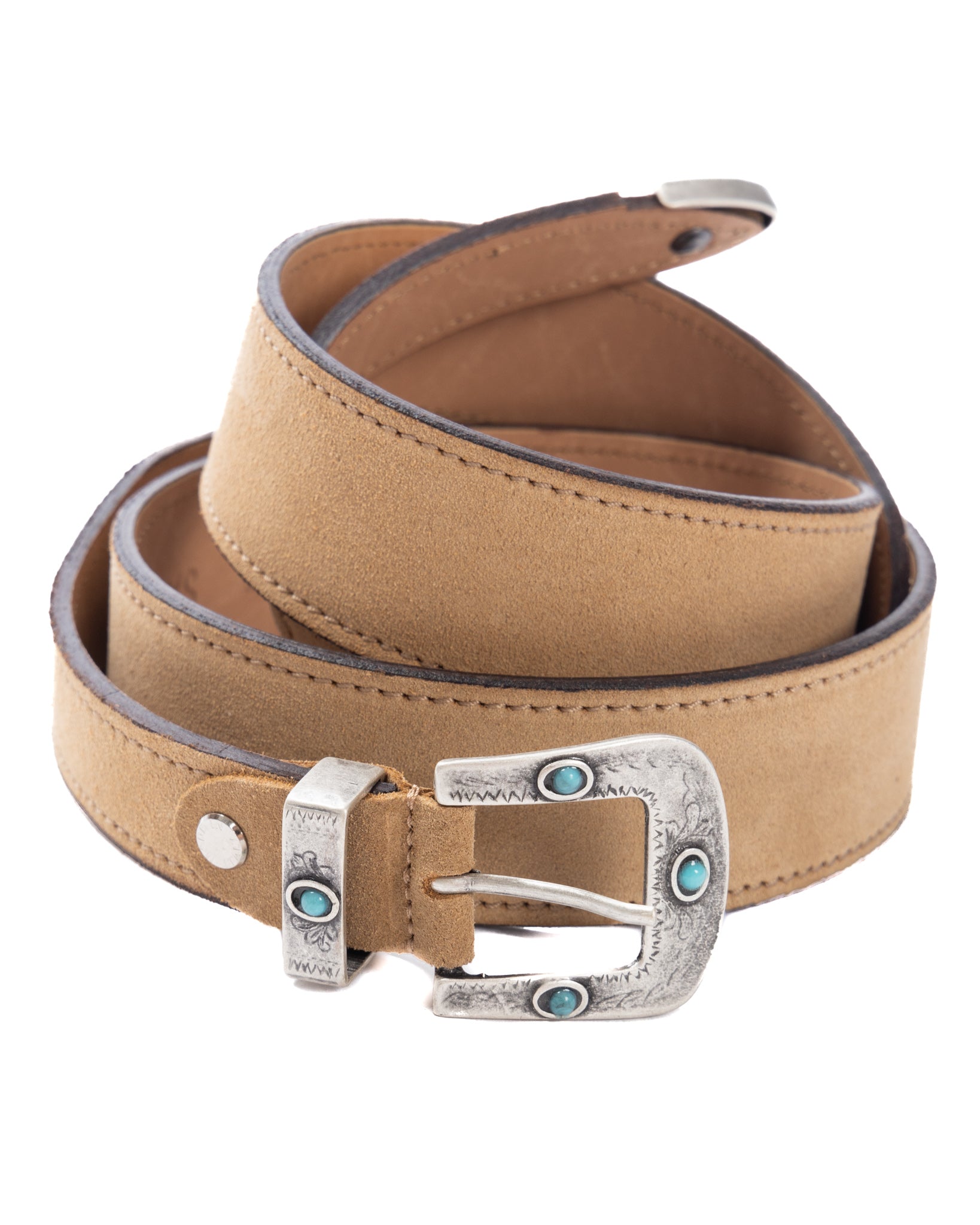 Quirico - ceinture bijou en daim beige