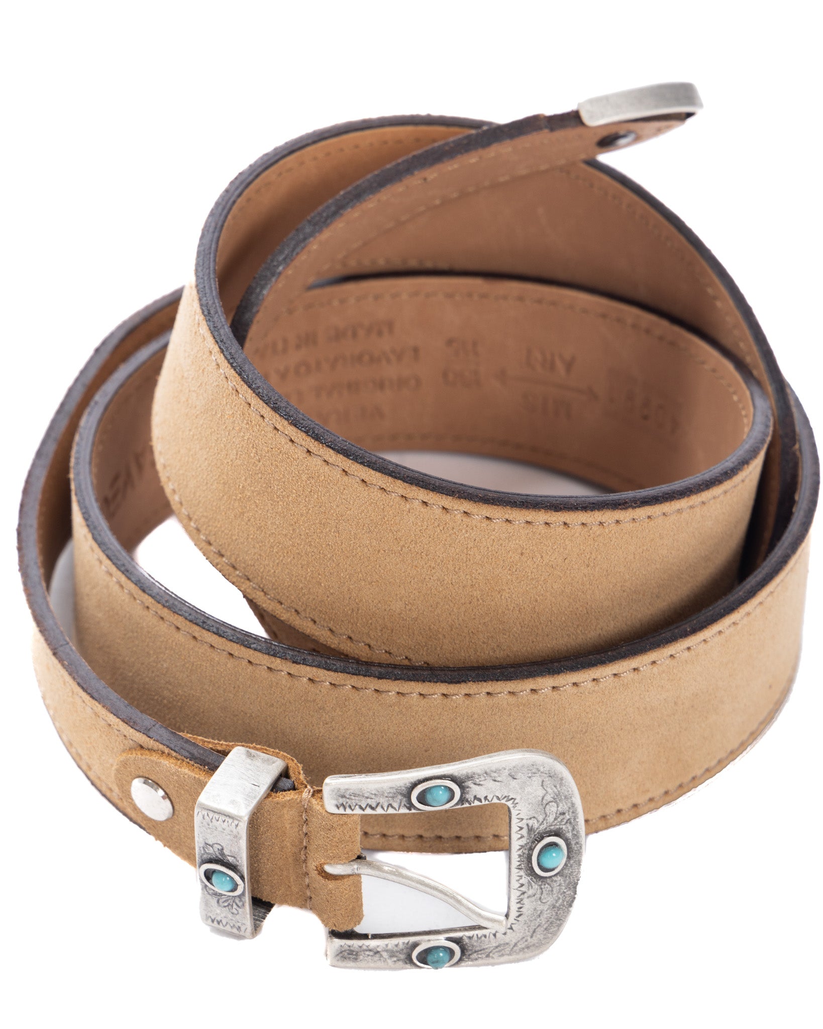 Quirico - ceinture bijou en daim beige