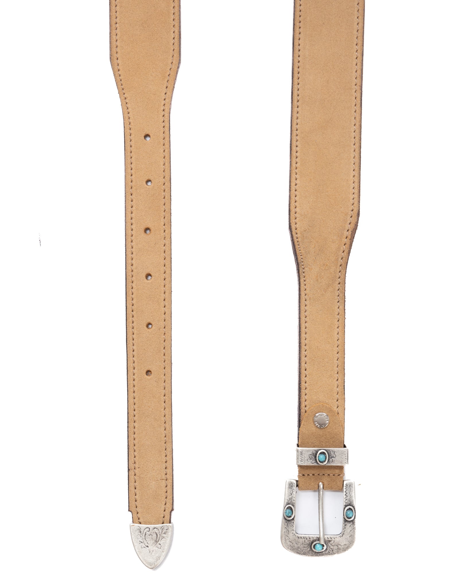 Quirico - ceinture bijou en daim beige