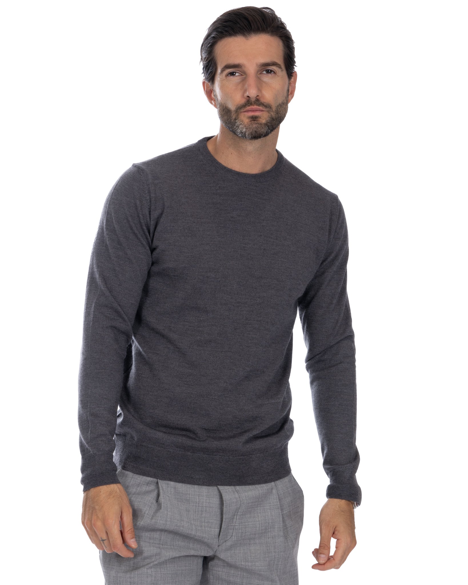 Furore - pull en laine mérinos gris