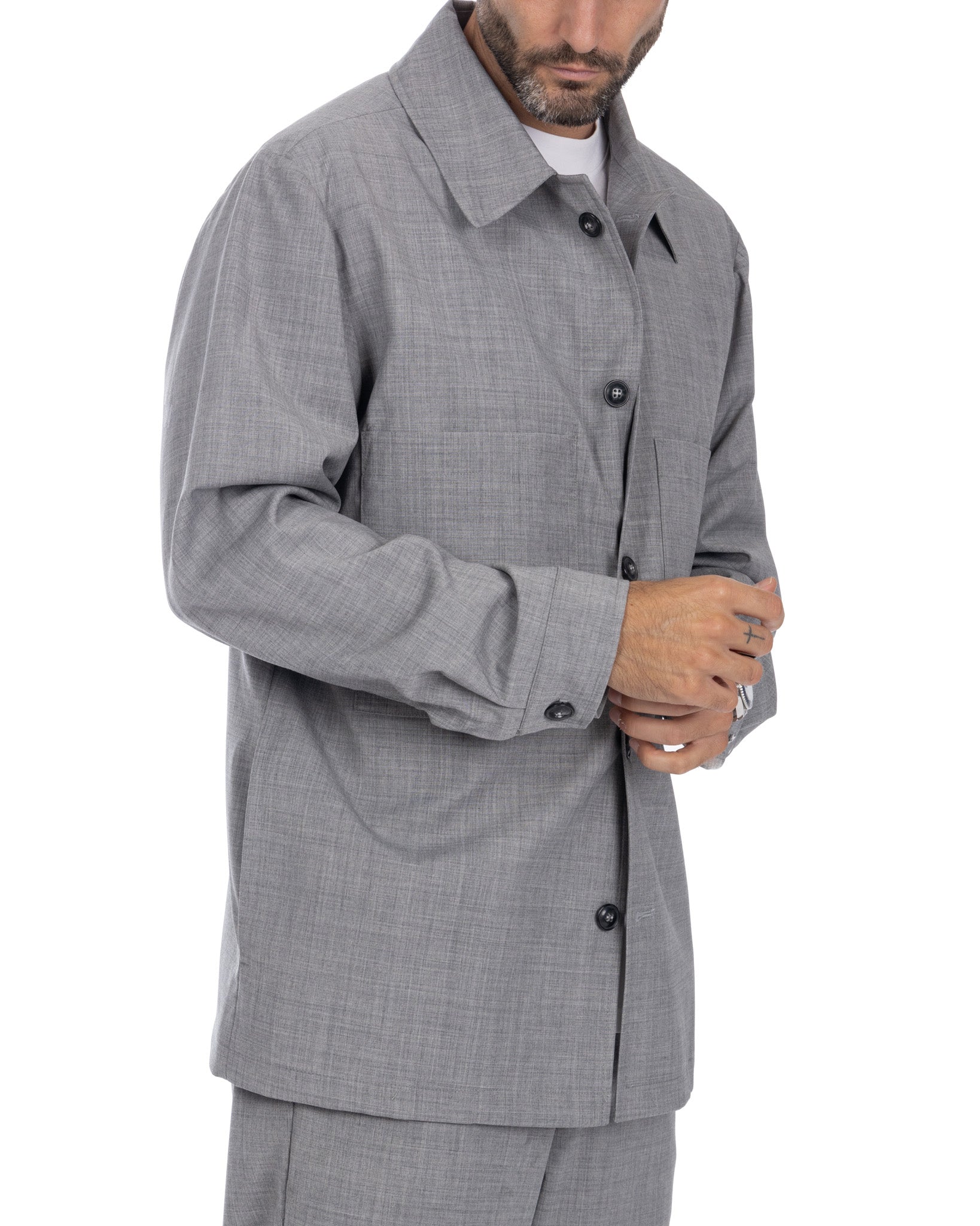 Donald - gray wool blend oversized jacket