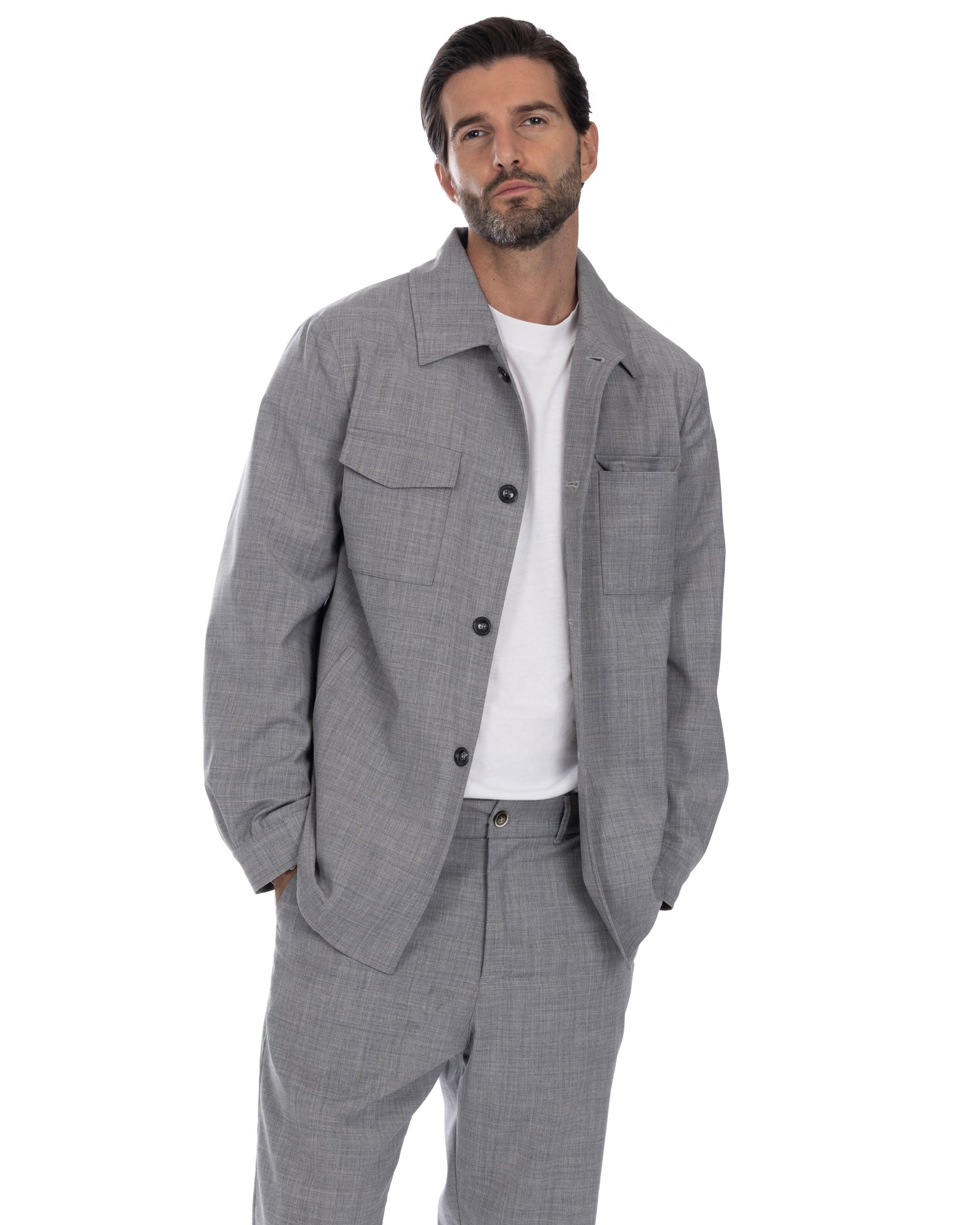 Steven - gray wool blend jacket