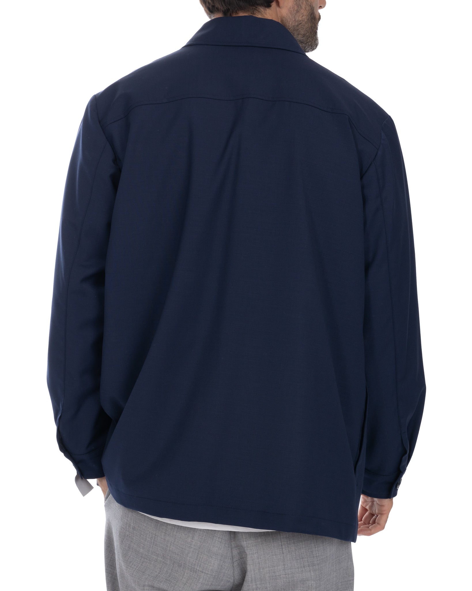 Donald - blue oversized jacket in wool blend