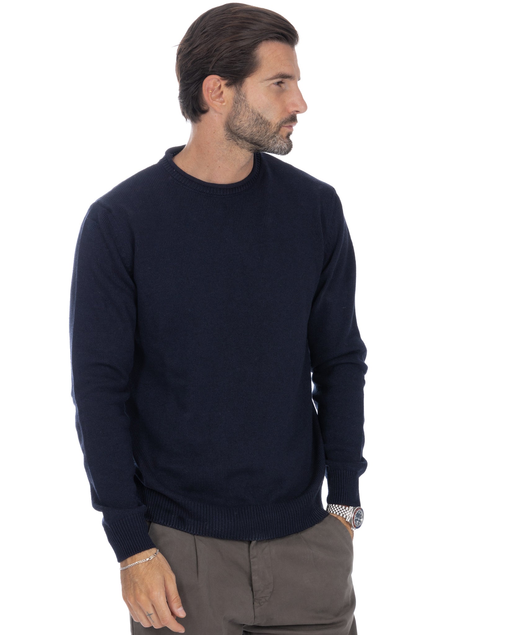 Adak - blue crew neck sweater