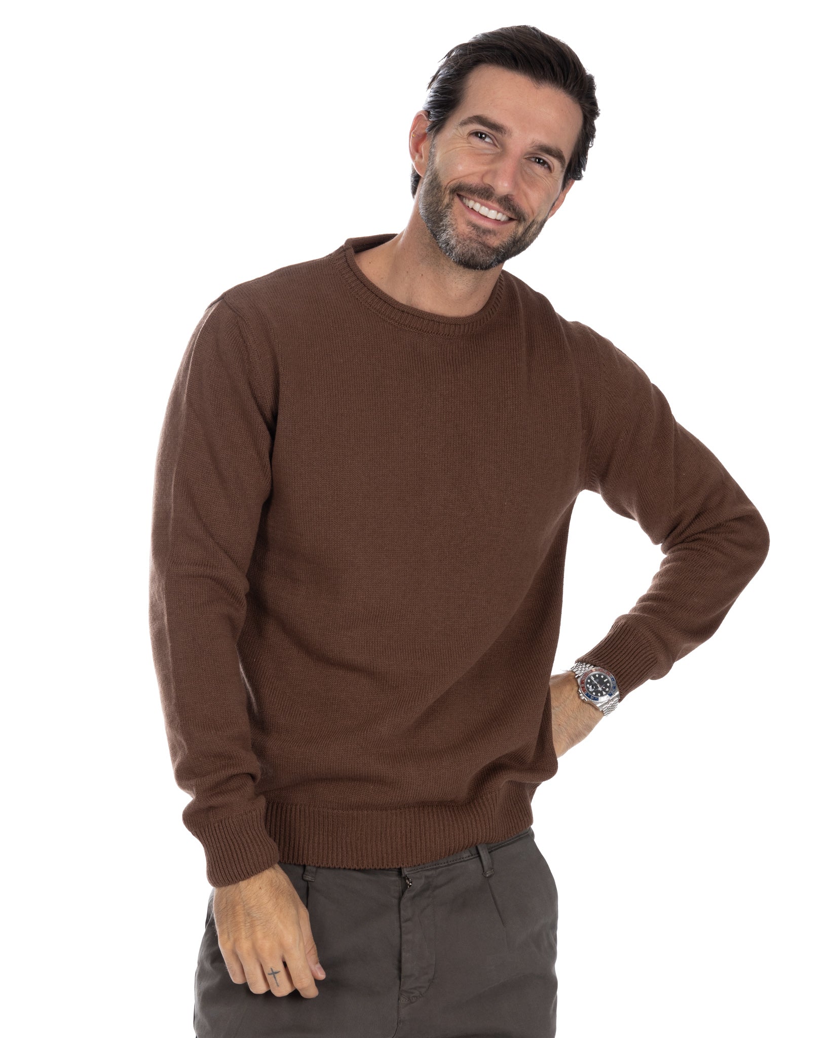 Adak - pull col rond camel