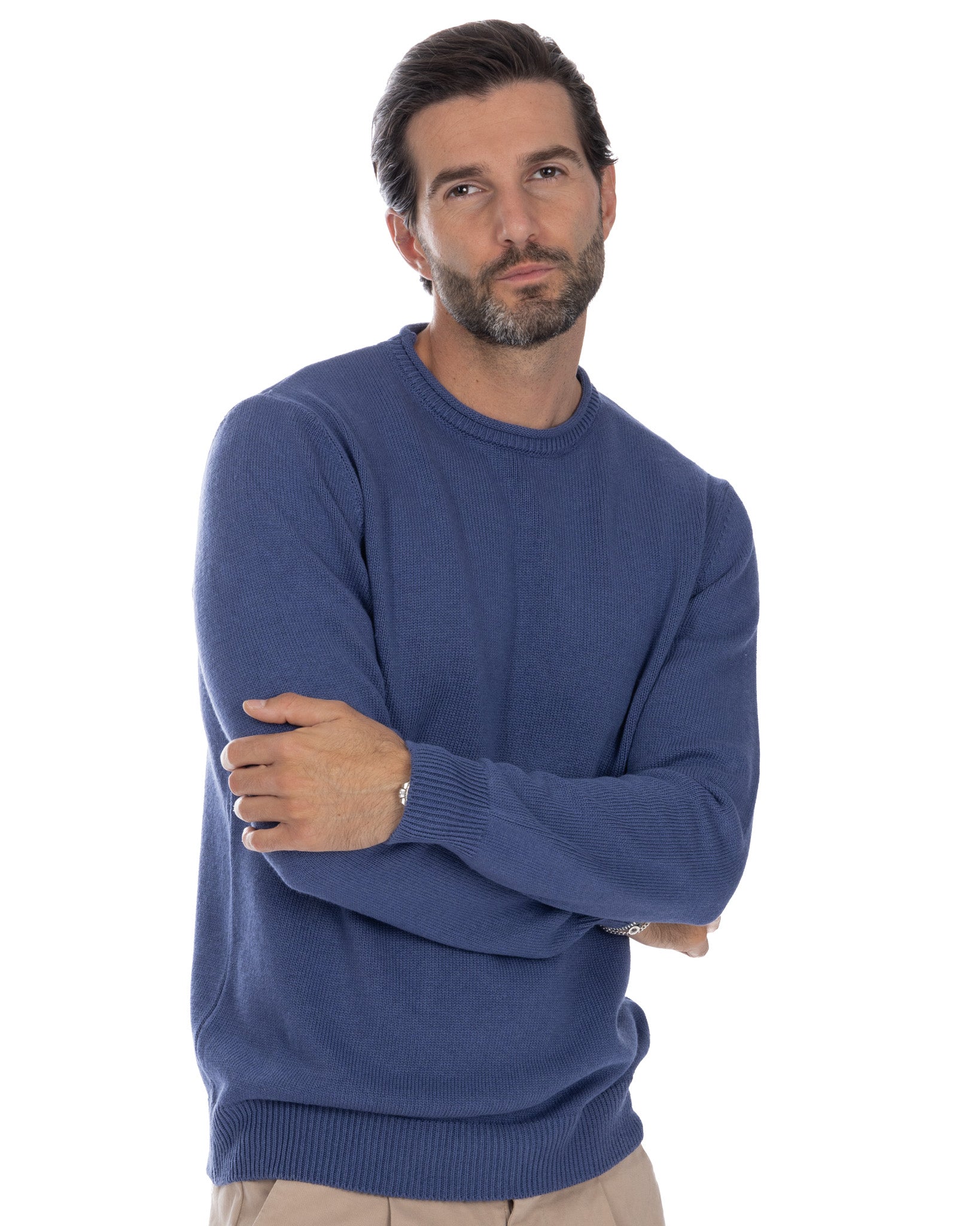 Adak - light blue crew neck sweater