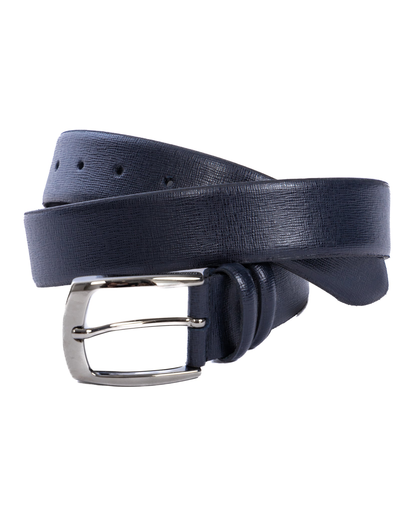 Capalbio - ceinture en cuir saffiano bleu