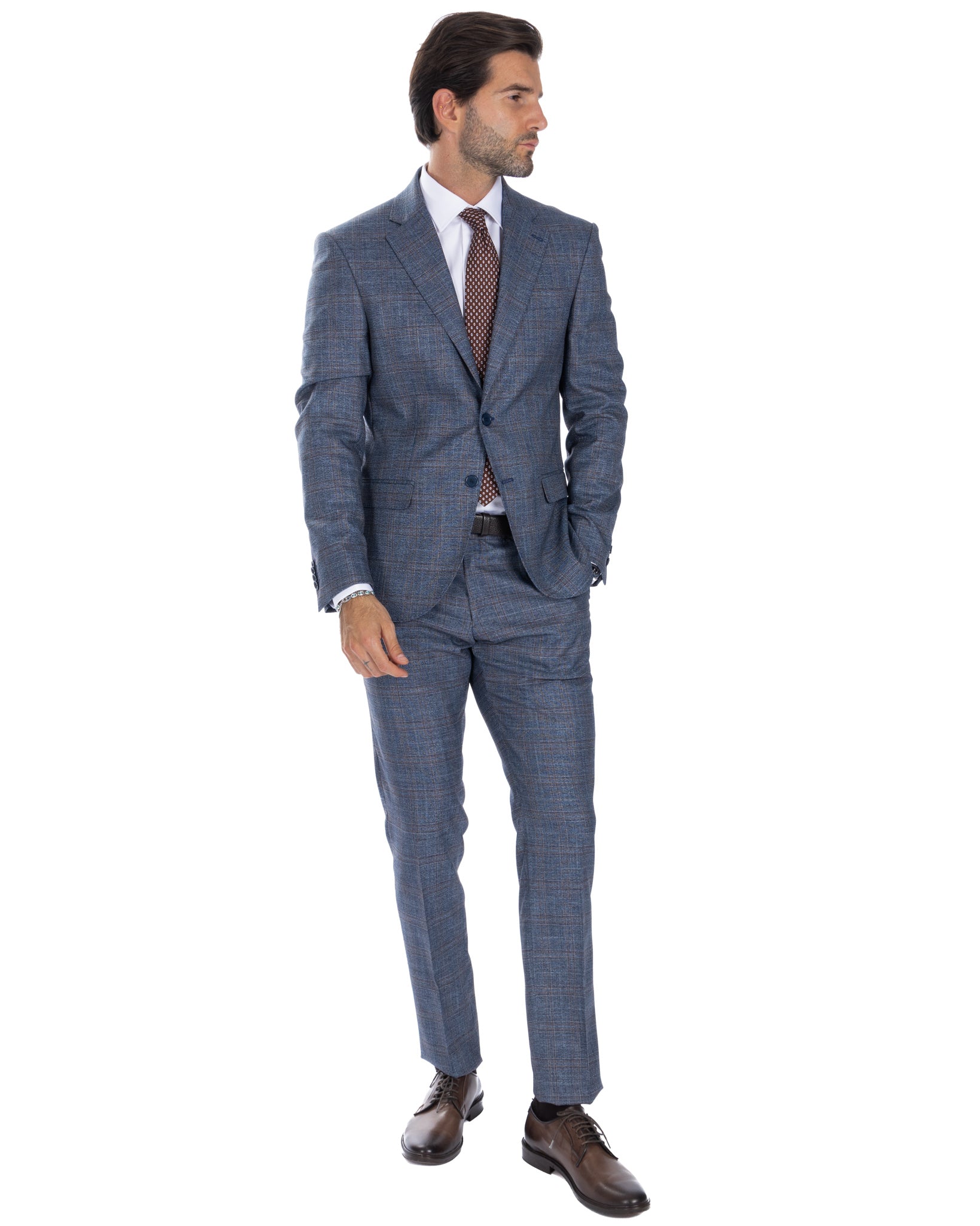 Hanoi - single-breasted square denim suit