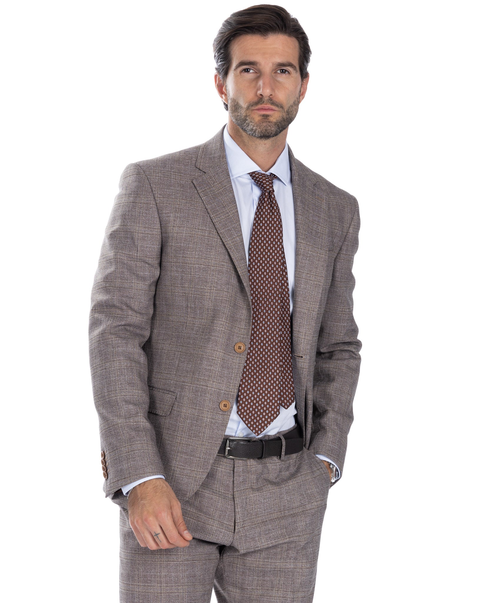 Hanoi - beige square single-breasted suit