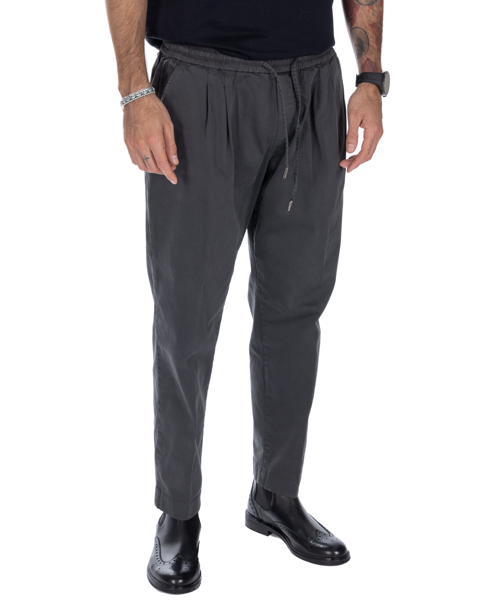 Axel - pantalon en coton gris