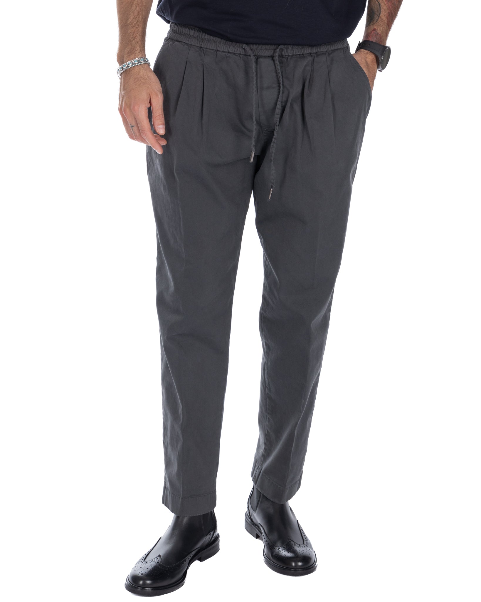 Axel - pantalon en coton gris