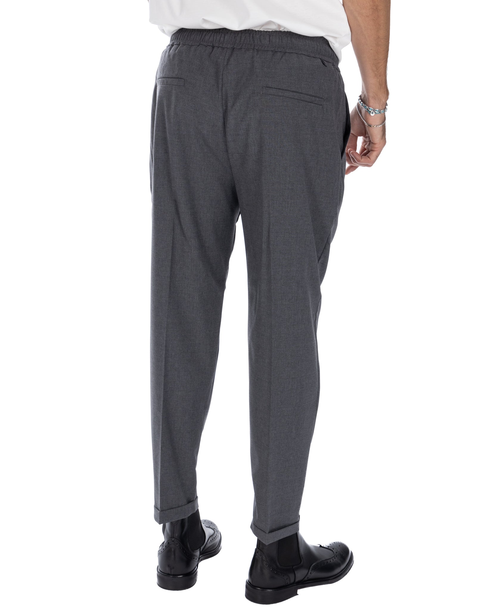 Larry - light gray wool blend trousers